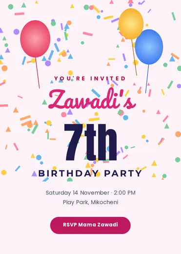 Birthday party invitation template