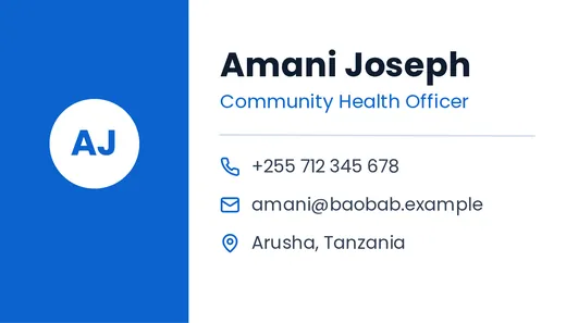Business card template