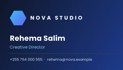 Dark business card template