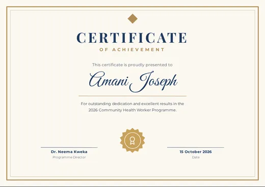 Certificate of achievement template