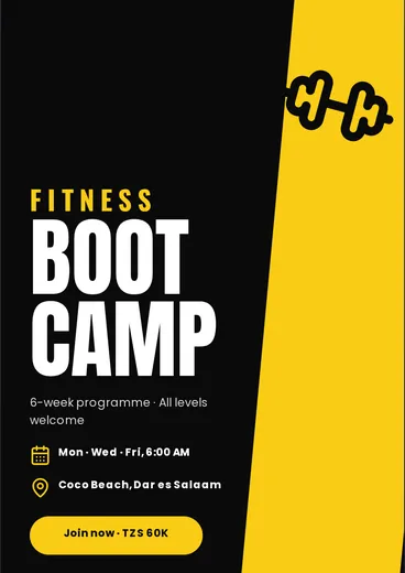 Fitness boot camp flyer template