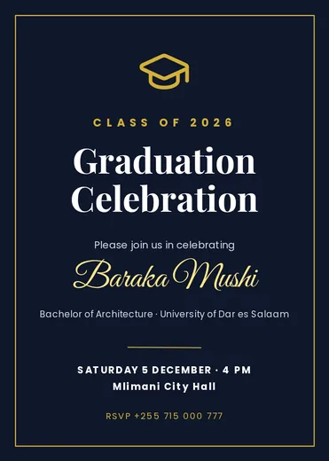 Graduation invitation template