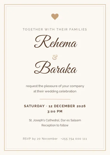 Wedding invitation template