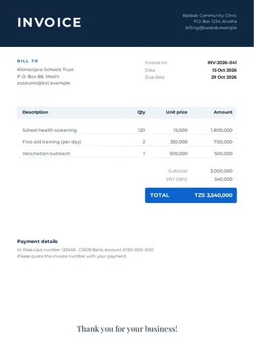 Invoice template