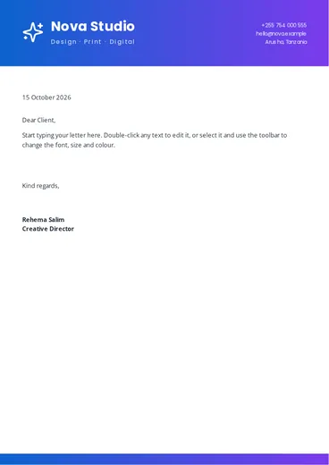Modern letterhead template