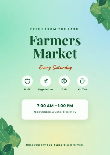 Farmers market poster template